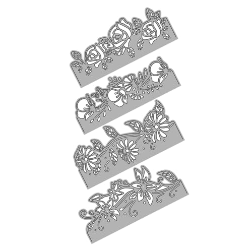 KONTONTY 4stücke Stanzformen Für Kartenherstellung Prägefolder Aus Metall Dekorative Blumen-stanzvorlagen Papierbastelformen Scrapbooking-stanzschablonen Für Heimwerkerwerkzeuge KONTONTY 4stücke Stanzformen Für Kartenherstellung Prägefolder Aus Metall Dekorative Blumen-stanzvorlagen Papierbastelformen Scrapbooking-stanzschablonen Für Heimwerkerwerkzeuge von KONTONTY