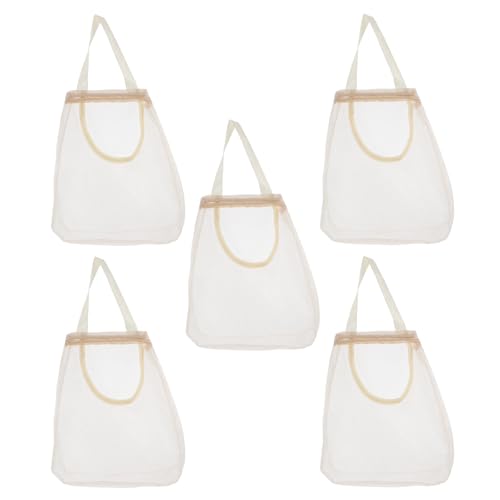 KONTONTY 5 Stück Hängende Netz-zwiebelbeutel, Netz, Netztasche Sandspielzeug Wiederverwendbar, Knoblauch, Netzbeutel, Wiederverwendbare Netzaufbewahrung von KONTONTY