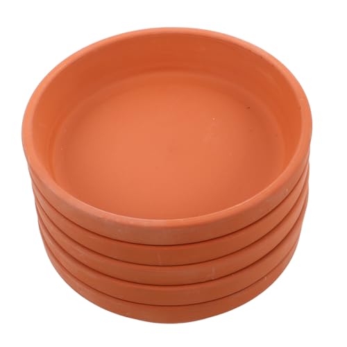 KONTONTY 5stücke Runder Blumentopf-untersetzer Aus Terrakotta Wasserauffangschale Für Innen Und Außenbereich Mit Ablaufloch Für Pflanzengesundheit Robuste Kanten Für Stabilität von KONTONTY