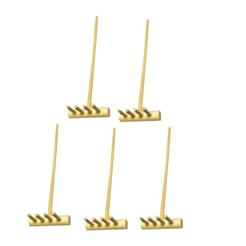 KONTONTY 5 Stück Teiliges Bambus Mini Rechen mit Zähnen Dekoratives Zen Garten Werkzeug für Sandtisch Accessoires Langlebiger Bambus Schreibtisch Rechen zur Sandglättung und von KONTONTY