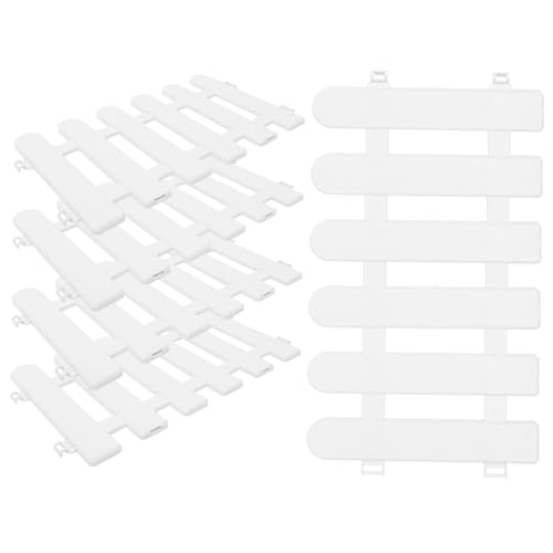 KONTONTY 5 Stück Teiliges PVC Miniaturzaun Weiß Flexibel für Innen Außen Dekoration Weihnachtsdeko Blumenbeet Gartenumrandung Kindergarten von KONTONTY
