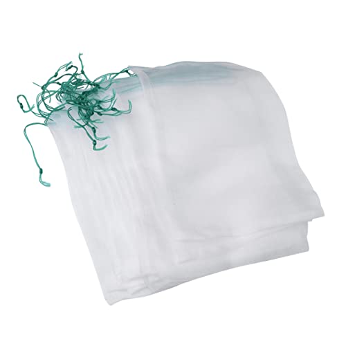 KONTONTY 50 Stück Nylon Mesh Netzbeutel mit Grünem Kordelzug Atmungsaktive Insektenschutzbeutel für Obst Gemüse und Pflanzenschutz im Garten Wiederverwendbar und Vielseitig für von KONTONTY