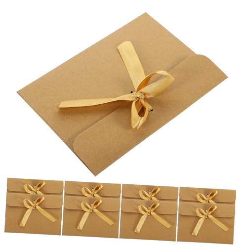KONTONTY 50 Stück Vintage Kraftpapier Umschläge mit Schleifenband Kleine Geschenkumschläge für Grußkarten Briefumschläge aus Papier zur Aufbewahrung von Notizen und Dokumenten Praktische von KONTONTY