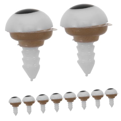 KONTONTY 50stücke Gehäkelte Plastikaugen Große Sicherheitsaugen Aus Kunststoff Zum Basteln Für Stofftiere Puppenherstellungszubehör Weiße Augen Für Bärenpuppen Und Spielzeug Vielseitig Eins von KONTONTY