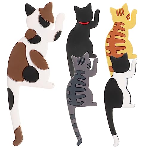 KONTONTY 5stücke Magnetische Haken Katze Form Flexible Nette Katze Magnethaken Für Kühlschrank Küche Wohnzimmer Büro Bad KONTONTY 5stücke Magnetische Haken Katze Form Flexible Nette Katze Magnethaken Für Kühlschrank Küche Wohnzimmer Büro Bad von KONTONTY