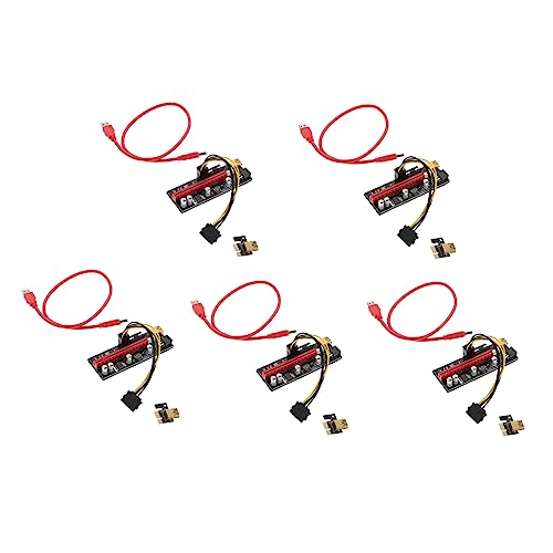 KONTONTY 5sätze Pci-e Gpu Riser Adapter Mit USB Verlängerungskabel Für Mehrfach-grafikkartenanschlüsse Und Unabhängige Stromversorgung von KONTONTY