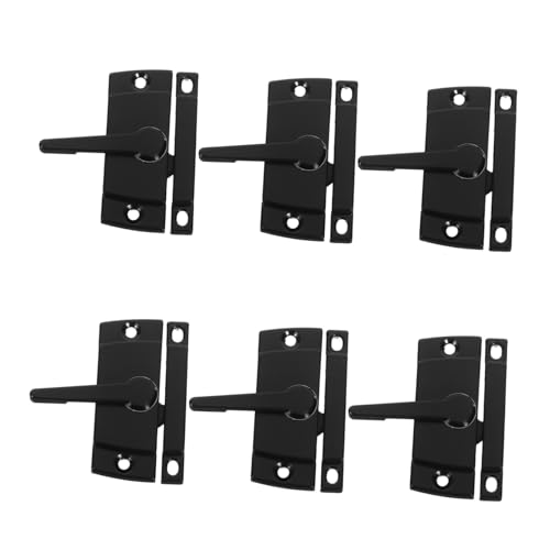KONTONTY 6 Sätze Schwarzer Schiebefenster-sash-riegel Langlebiges Material Einfacher Griff American Retro Stil Geeignet für Glas Fliegenschiebetüren Praktische Fenstersicherung von KONTONTY