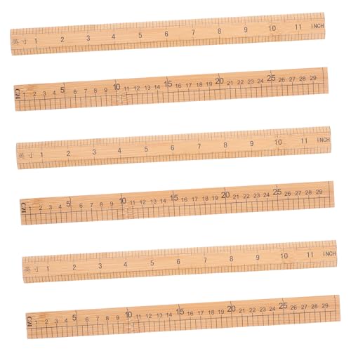 KONTONTY 6 Stück Bambuslineal mit Abgeschrägter Kante für Nähen Quilten Vielseitig Leicht Tragbar für Schule Büro Handwerk KONTONTY 6 Stück Bambuslineal mit Abgeschrägter Kante für Nähen Quilten Vielseitig Leicht Tragbar für Schule Büro Handwerk von KONTONTY