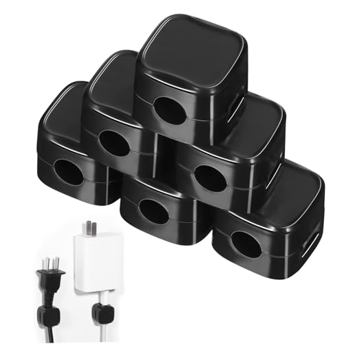 KONTONTY 6 Stück Magnetische Kabelclips Kabelhalter für Wand Schreibtisch Einfaches Kabelmanagement Selbstklebend Abs Material für USB Ladegeräte Stabil Stylish von KONTONTY
