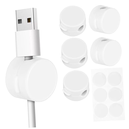 KONTONTY 6 Stück Magnetische Kabelclips Selbstklebende Kabelhalter für Schreibtisch Kabelmanagement für Ladekabel Elegante und Praktische Kabelorganizer für Zuhause und Büro von KONTONTY
