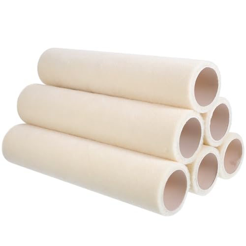 KONTONTY 6 Stück Maler Roller Ersatz Teiliges Robustem Wollmaterial Innendurchmesser Einfach zu Reinigen Ersetzen für Heimwerker und Profiprojekte von KONTONTY