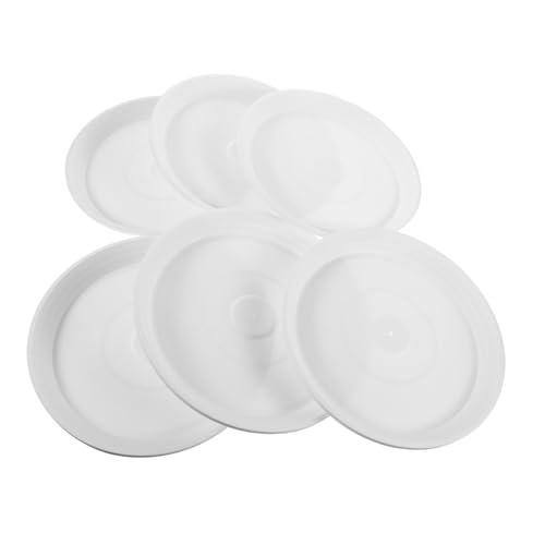 KONTONTY 6 Stück Runde Pflanzenteller aus Langlebigem Kunststoff Wasserauffangend Flexibel Einsetzbar Stilvoll Minimalistisch für Innen Außenbereiche Pflanzuntersetzer für Blumentöpfe von KONTONTY