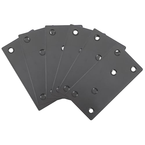 KONTONTY 6 Stück Teiliges Schwarze Flache Metallwinkel mit Löchern Rostfreie Verstärkungsplatten aus Edelstahl Stabile Eckverbinder für Holzmöbel Ablagen Fenster und Schränke von KONTONTY