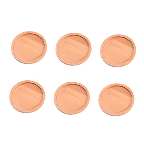 KONTONTY 6 Stück Teiliges Tablett mit Keramik Untersetzern für Sukkulenten Blumentöpfe Runde und Eckige Formen Wasserresistent Praktische Blumentopf Ablage von KONTONTY