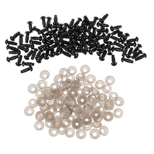 KONTONTY 600 Stück Sicherheitsaugen Schwarz mit Unterlegscheiben Kunststoff Bastelaugen für Häkeltiere DIY Puppen Amigurumi und Plüschtiere jeweils für Vielseitige Bastelprojekte KONTONTY 600 Stück Sicherheitsaugen Schwarz mit Unterlegscheiben Kunststoff Bastelaugen für Häkeltiere DIY Puppen Amigurumi und Plüschtiere jeweils für Vielseitige Bastelprojekte von KONTONTY