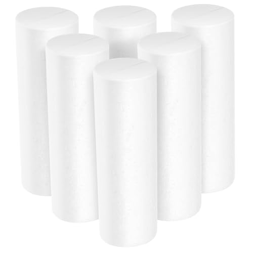 KONTONTY 6st Schaumzylinder Schaumstoffschläuche Zum Basteln Zylinder Aus Polystyrol Styroporröhren DIY-Zylinder Aus Schaumstoff Schaumstoffschlauch Zum Modellieren Schaumstoffstab Weiß von KONTONTY