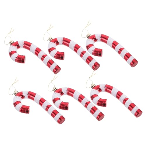 KONTONTY 6stücke Zuckerstangen-baumschmuck Groß Handbemalte Hängende Weihnachtsornamente Aus Zuckerstangen Für Feiertage Innen Und Außendekorationen von KONTONTY