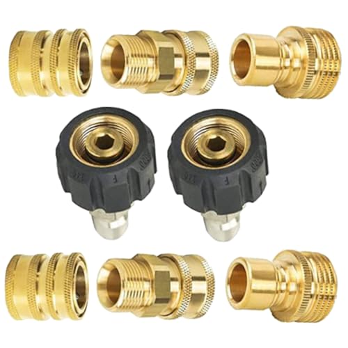 KONTONTY 8 Stück Hochdruckreiniger Adapter Set Teilig Wassersprühdüse mit Gewinde Vielseitig Einsetzbar für Gartenbewässerung Autowäsche Langlebig und Installieren von KONTONTY