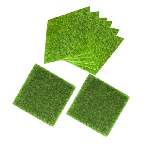 KONTONTY 8 Stück Kunstrasen falsches Gras künstliche Moosmatten gefälschte Rasenmatte dekorativer Rasen lebensechte Moosmatte künstliches Gras zum Basteln Kunsthandwerk aus Gras PVC Grün von KONTONTY
