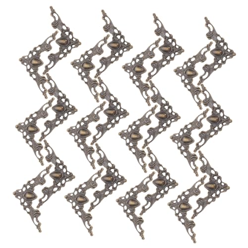 KONTONTY 80 Stück Teiliges Vintage Metall Eckenschutz Dreieckige Buch Fotokantenschützer Hohlmuster DIY Dekorative Kanten für Scrapbook Fotoalben Verpackungen und Möbel von KONTONTY