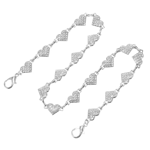 KONTONTY Abnehmbare Rhinestone Handtaschenkette Breit Legierungs Dekokette Ersatz Schultertaschenriemen für Damen Perlenkette DIY Zubehör zur Umgestaltung von Taschen von KONTONTY