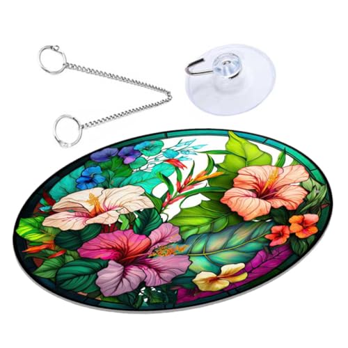 KONTONTY Acryl Blumen Hängende Dekoration Rundes Blumenornament aus Acryl Metall Wiederverwendbar Glatte Oberfläche Leicht und Feingeschliffen Für Fenster Wand Garten Party Dekor von KONTONTY