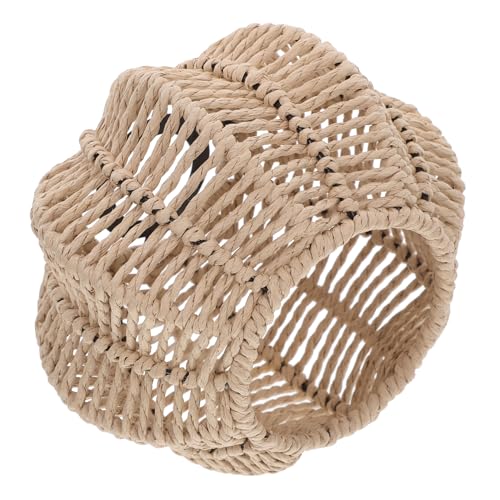 KONTONTY Boho Handgewebter Lampenschirm aus Papierseil Rustikal Eleganter Pendelleuchten Abdeckung Langlebig und Dekorativ Weiches Warmes Licht für Wohnzimmer Esszimmer Hotel von KONTONTY