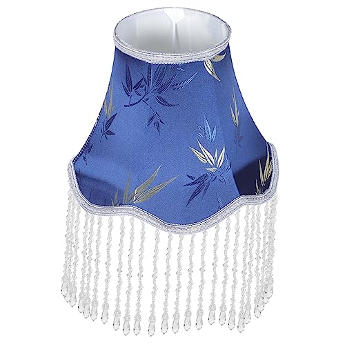 KONTONTY Dekorativer Lampenschirm mit Fransen für Tischlampen Eleganter Stoff Lampenschirm Blau mit Klassischem Design für Schlafzimmer und Wohnräume KONTONTY Dekorativer Lampenschirm mit Fransen für Tischlampen Eleganter Stoff Lampenschirm Blau mit Klassischem Design für Schlafzimmer und Wohnräume von KONTONTY