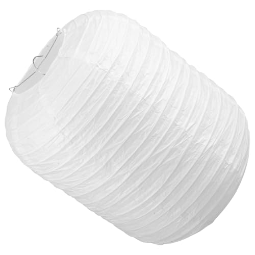 KONTONTY Faltbarer Papier lampenschirm Weiß Dekorativer Lampion für Wohnzimmer Schlafzimmer Party Festival Deko Leicht zu Lagern und Schlichtes Design von KONTONTY