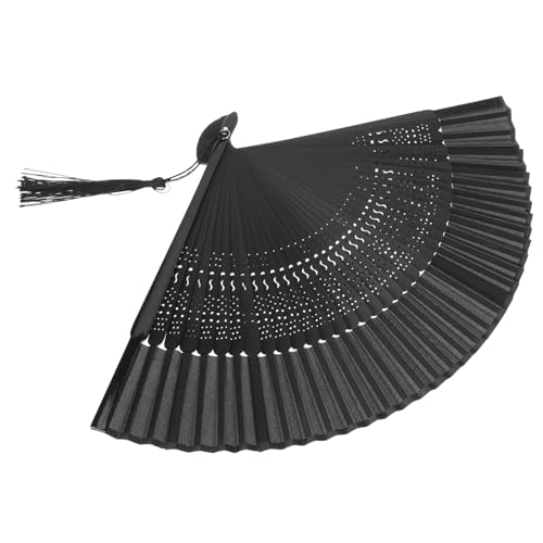 KONTONTY Faltfächer Handheld Fan im Chinesischen Stil Tragbarer Fächer mit Quaste für Tanzaufführungen Hochzeiten und Sommerpartys Eleganter Geräuschloser Fächer Hohlem Design KONTONTY Faltfächer Handheld Fan im Chinesischen Stil Tragbarer Fächer mit Quaste für Tanzaufführungen Hochzeiten und Sommerpartys Eleganter Geräuschloser Fächer Hohlem Design von KONTONTY