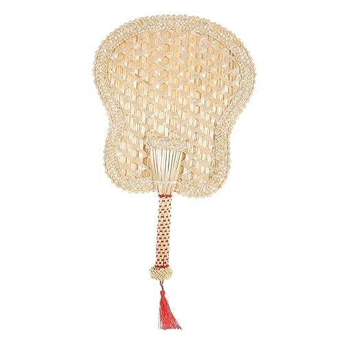 KONTONTY Fan im chinesischen Stil Lüfter Fan-Hand Tragbarer Handventilator tragbare Ventilatoren Vintage Handfächer tragbarer Außenventilator Chinesische Fans Handheld Handheld-Fans Stroh von KONTONTY