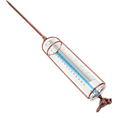 KONTONTY Glas Regenmesser Ersatzrohr mit Dichtungsring Wetterfester Außenthermometer für Garten und Präzise Niederschlagsmessung Robustes Glas Eisenmaterial von KONTONTY