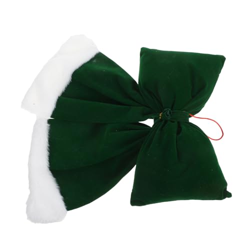 KONTONTY Großer Weihnachts-schleifenanhänger aus Weichem Lint-Material Wiederverwendbare Tür Baumdeko Luxuriöse Grüne Schleife für Fenster Kränze und Festliche Wohnraumgestaltung von KONTONTY