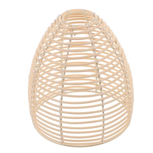 KONTONTY Hängelampe Lampenschirm Geflochtenem Rattan Rustikaler Lampenschirm Cremefarben für Tisch und Stehlampe für Wohnzimmer und Esszimmer von KONTONTY