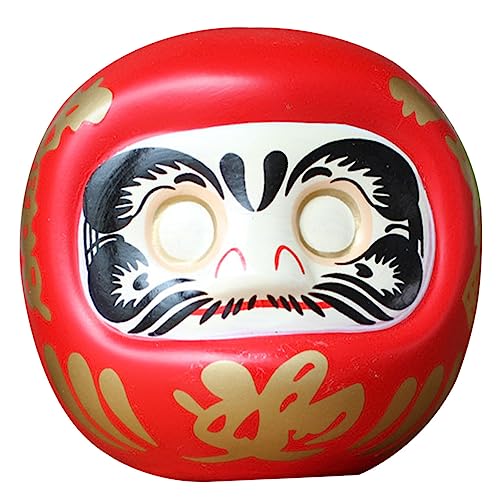 KONTONTY Daruma Figur Keramik Sparschwein Dekoration Zuhause Büro Japanisches Glücksbringer Ornament Münzbehälter Schreibtisch von KONTONTY