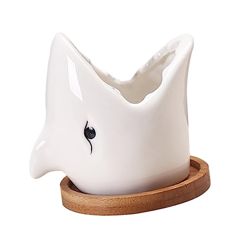 KONTONTY Keramik Sukkulenten Blumentopf Cartoon Shark Weiß Luftdurchlässiger Pflanzkübel für Zimmerpflanzen Kreativer Bonsai Topf mit Klarem Muster Kompakter Übertopf für Innenräume und KONTONTY Keramik Sukkulenten Blumentopf Cartoon Shark Weiß Luftdurchlässiger Pflanzkübel für Zimmerpflanzen Kreativer Bonsai Topf mit Klarem Muster Kompakter Übertopf für Innenräume und von KONTONTY