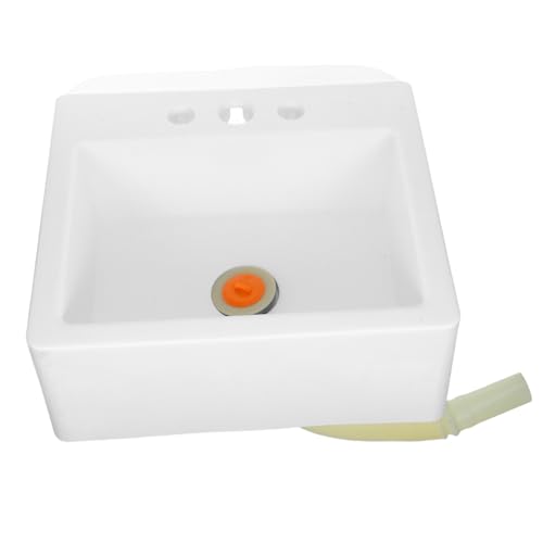 KONTONTY Kompaktes Wandhängendes Waschbecken aus Kunststoff Platzsparender Waschtisch für Kleine Badezimmer Mietwohnungen und Duschräume Leichte Montage Ohne Bohren Tragbares Wandbecken von KONTONTY