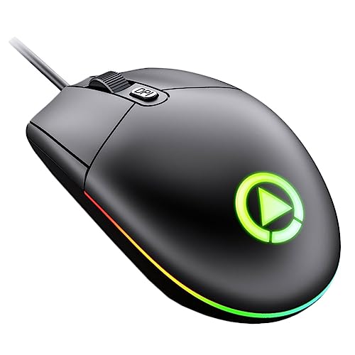KONTONTY Maus Ergonomisch Mit Kabel Computermäuse Gaming-Maus rutschfeste Matte Oberfläche Hochpräzise Positionierung DPI-Getriebe Atmungsaktives Design Für Laptop Und Bürogebrauch von KONTONTY