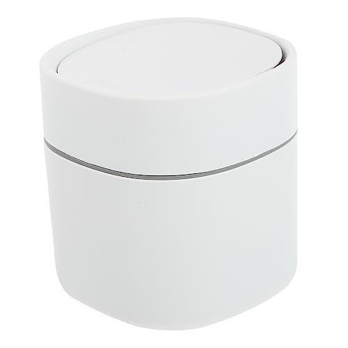 KONTONTY Mini Abfallbehälter mit Pop Up Deckel Vielseitiger Desktop Mülleimer für Büro Kosmetik und aus Robustem Platzsparend und Leicht zu Bedienen von KONTONTY