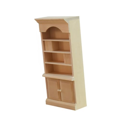 KONTONTY Miniatur Holz Bücherregal Modell Handgefertigtes Puppenhaus Möbel Kompaktes Tragbares Miniatur Möbelstück für Puppenhaus und Fotorequisiten von KONTONTY