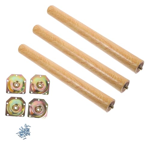 KONTONTY Möbelfüße aus Massivem Holz Schräge Tischbeine Stabile Holzbeine für Sofa Schrank Couch Langlebige Elegante Möbelbeine mit Flachem Boden für Festen Stand Zufällige von KONTONTY
