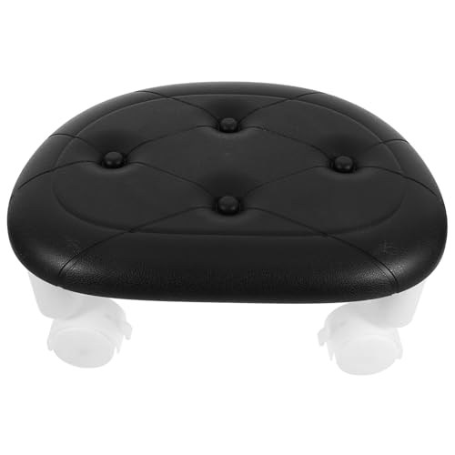 KONTONTY Niedriger Rollhocker mit Rädern Kompakter Kleiner Sitzhocker Stabiler Verschleißfester und Praktischer Indoor Hocker für Büro Wohnzimmer und Kleine Räume Bequemer Drehbarer von KONTONTY