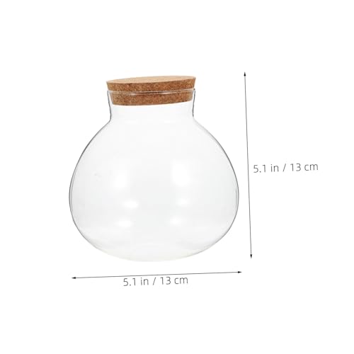 KONTONTY Ökologische Mikrolandschaftsflasche Dekorationsglas Terrarium Knospenglas Desktop-mikrolandschaftsflasche Terrarium Globe Jar Glasanlagenbehälter Moosglas Transparent Kork von KONTONTY