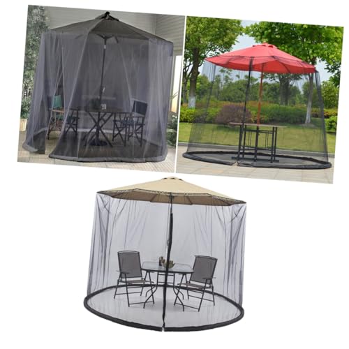 KONTONTY Patio Sonnenschirm Netzabdeckung Faltbar Leicht Tragbar Uv-schutz Moskitonetz für Garten Terrasse Outdoor Nutzung Schwarz KONTONTY Patio Sonnenschirm Netzabdeckung Faltbar Leicht Tragbar Uv-schutz Moskitonetz für Garten Terrasse Outdoor Nutzung Schwarz von KONTONTY