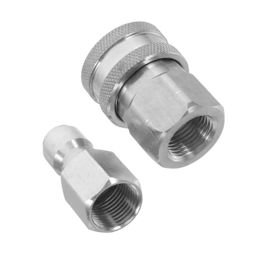 KONTONTY Pressure Washer Adapter Innengewinde aus Edelstahl Schnellkupplung Schnellanschluss für Hochdruckreiniger Langlebiges Schnelltrennsystem für Professionelle Reinigungsgeräte KONTONTY Pressure Washer Adapter Innengewinde aus Edelstahl Schnellkupplung Schnellanschluss für Hochdruckreiniger Langlebiges Schnelltrennsystem für Professionelle Reinigungsgeräte von KONTONTY