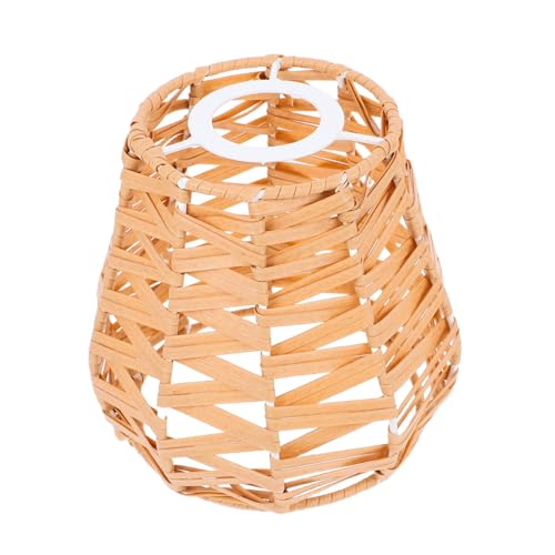 KONTONTY Rattan Lampenschirm Geflochten Rustikaler Deckenlampenschirm für Esszimmer und Schlafzimmer Natürlicher Lampenschirm für Landhausstil Dekorative Pendelleuchte für Küche und von KONTONTY