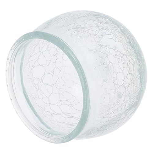 KONTONTY Runder Lampenschirm aus Glas mit Eisblumenmuster Sanftes Licht Vielseitig als Garten Außenlampendekor Einfache Installation Dekorative Lampenabdeckung für Außenleuchten von KONTONTY