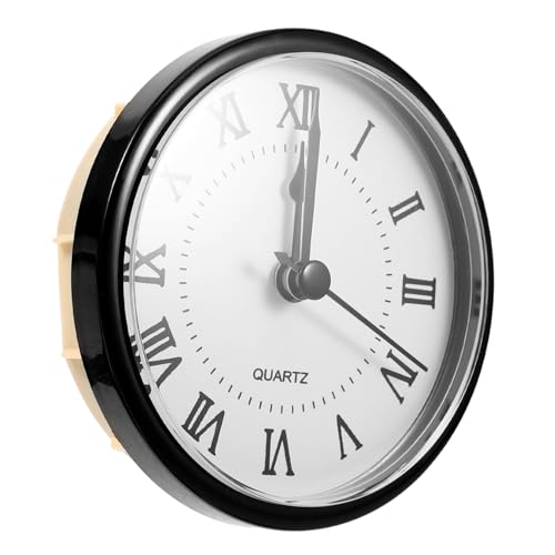 KONTONTY Runder Uhreneinsatz Mit Quarzwerk Und Römischen Ziffern Kunststoff DIY Uhr Für Vintage-Stil Leicht Zu Reinigen von KONTONTY