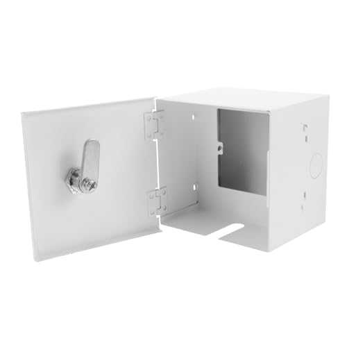 KONTONTY Schutzbox aus Edelstahl für Steckdosen Abschließbar Sicher Wandsteckdosenabdeckung Antieinbruchfest für Zuhause Büro Außenbereich von KONTONTY