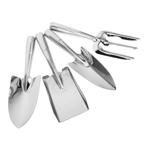 KONTONTY Gartengerät-Set Für Kinder 4-teilig Sandschaufel Aus Edelstahl Werkzeuge Mit Rechen Kelle Tragbar Spielzeug Strand-sandkasten-Spielzeug Silber KONTONTY Gartengerät-Set Für Kinder 4-teilig Sandschaufel Aus Edelstahl Werkzeuge Mit Rechen Kelle Tragbar Spielzeug Strand-sandkasten-Spielzeug Silber von KONTONTY